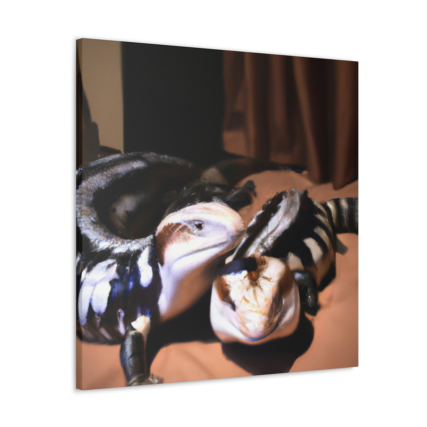 Blue-Tongued Skink Portrait - Canvas