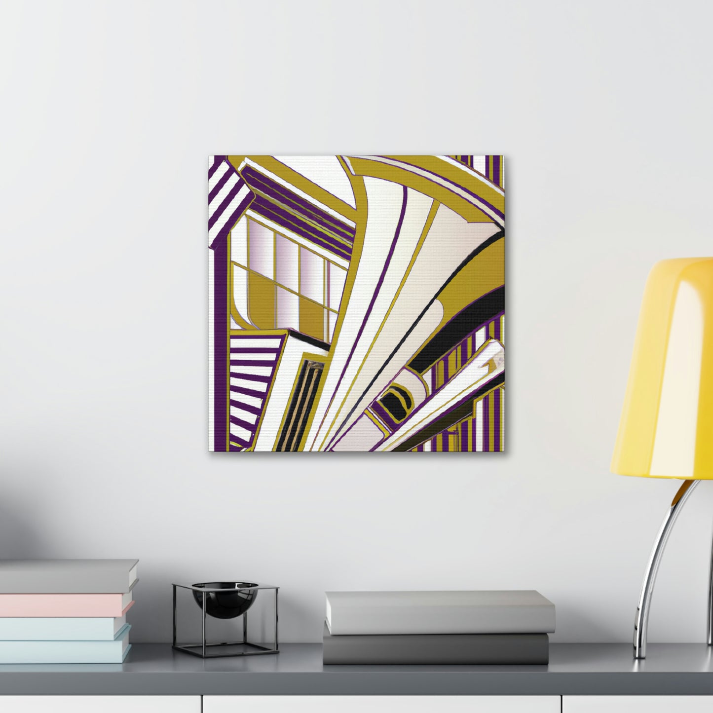 "Rising Deco Trumpet" - Canvas