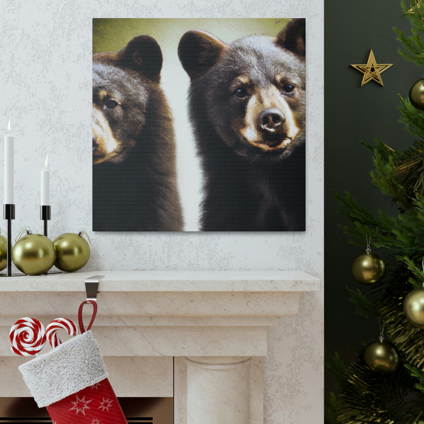 "Black Bears in Nature" - Canvas