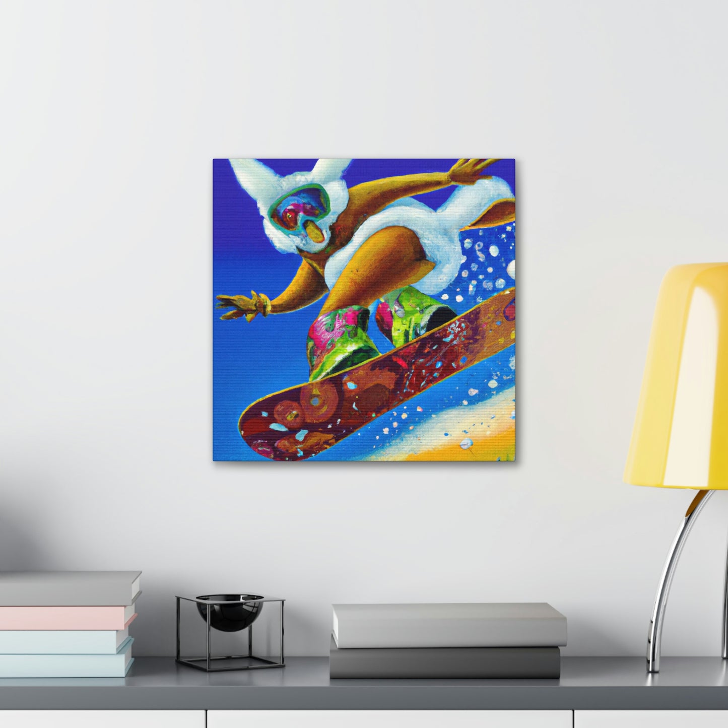 "Snow Boarding Deco Splendor" - Canvas