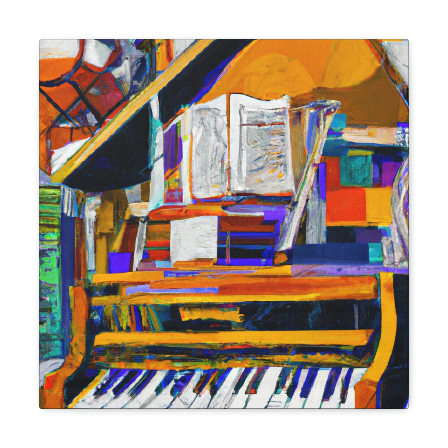 "Piano's Musical Reflection" - Canvas