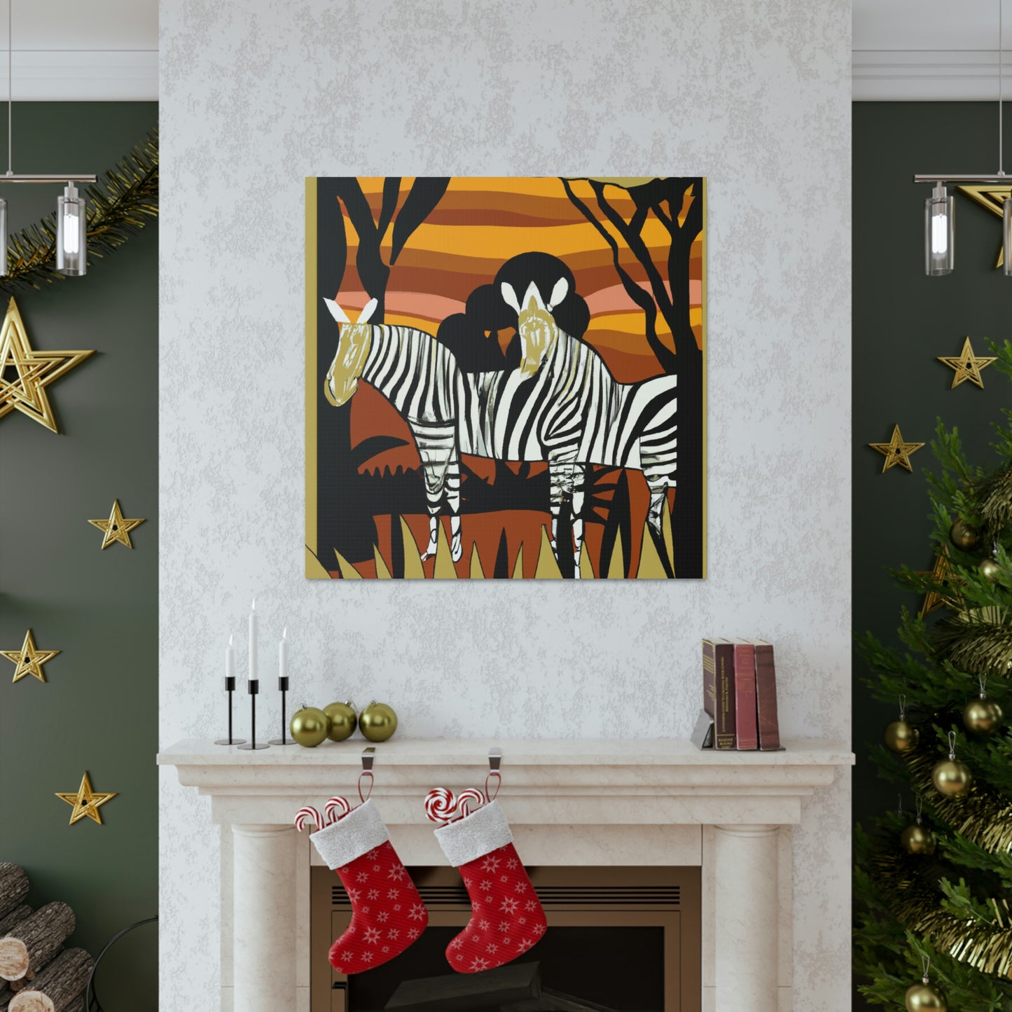 "Zebra in Moonlight Glaze" - Canvas