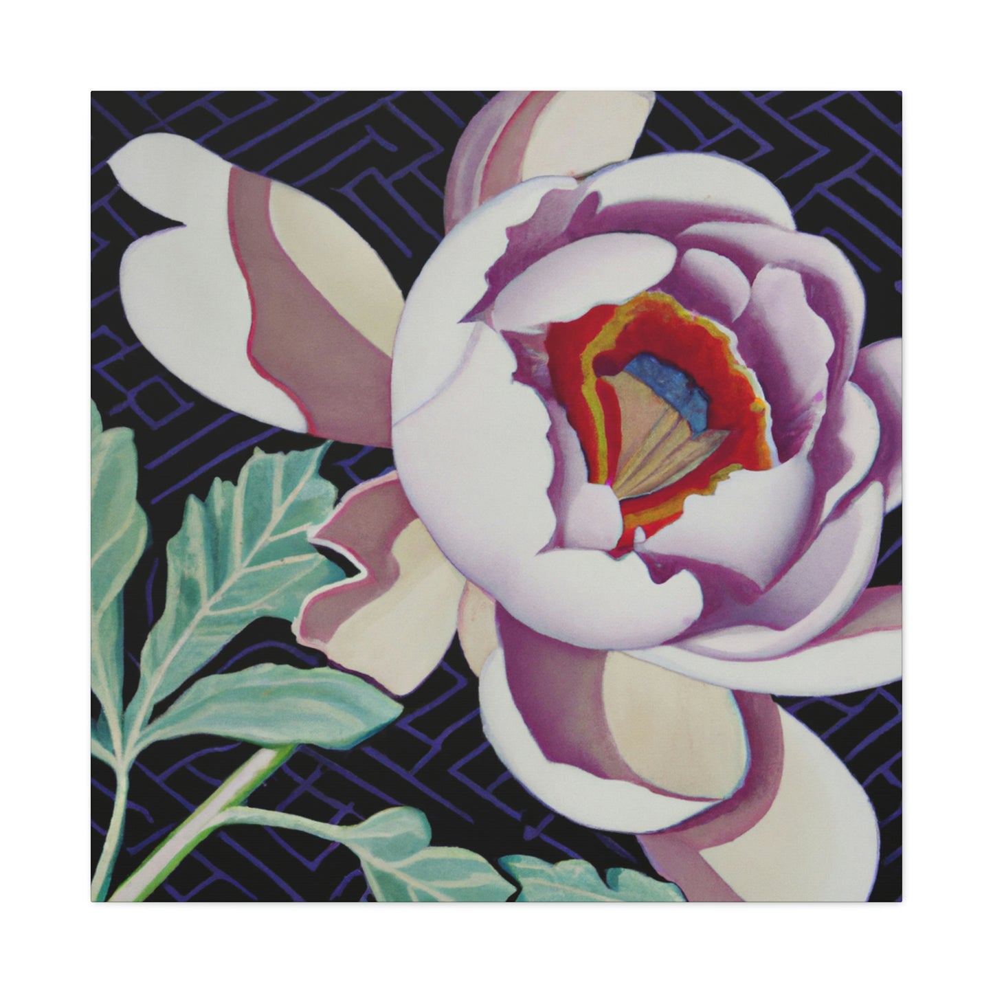 "Peony in Art Deco" - Canvas