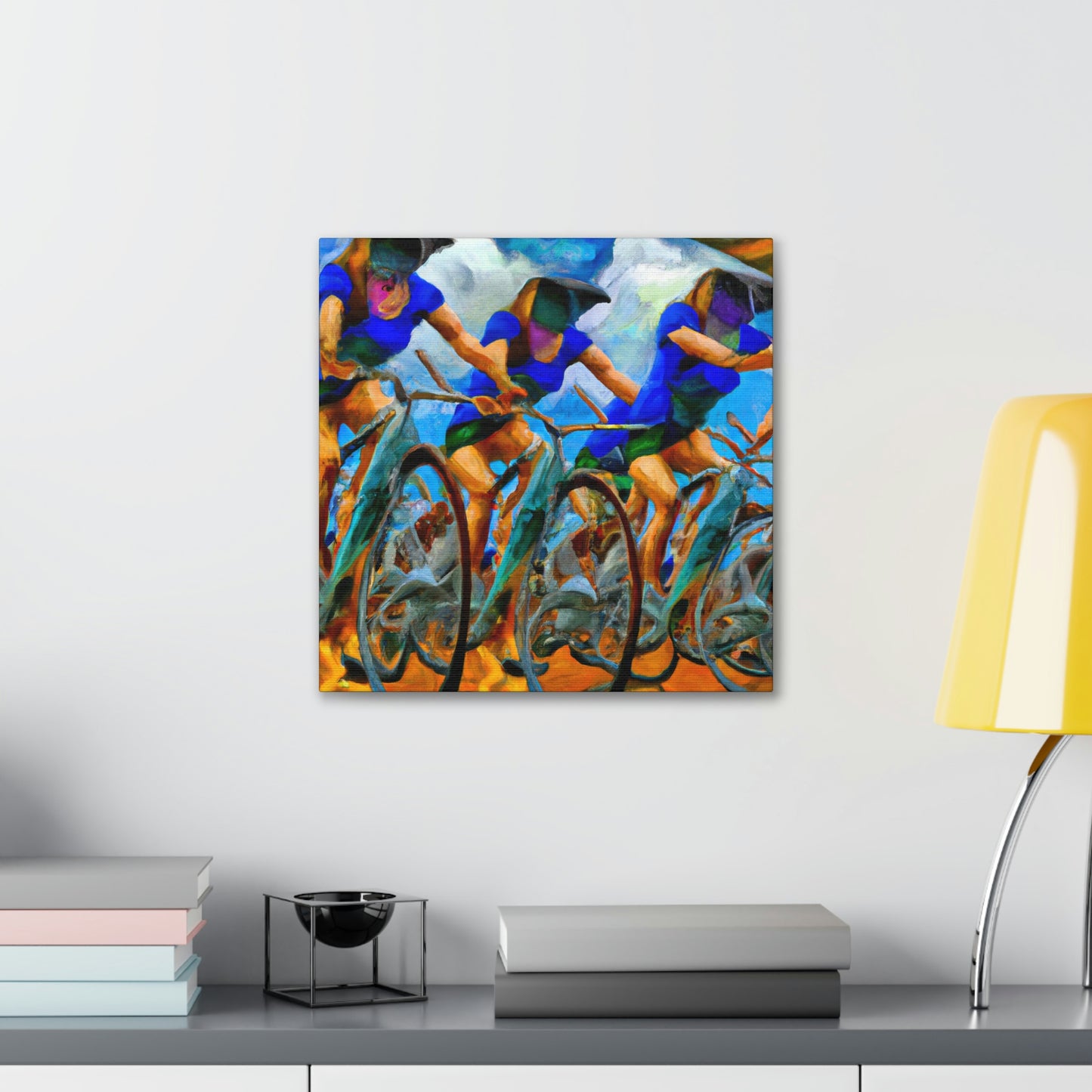 Biking Through Dreamscape - Canvas