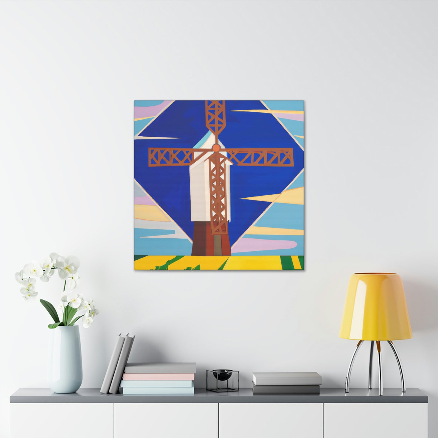 Windmill in Moonlight. - Canvas