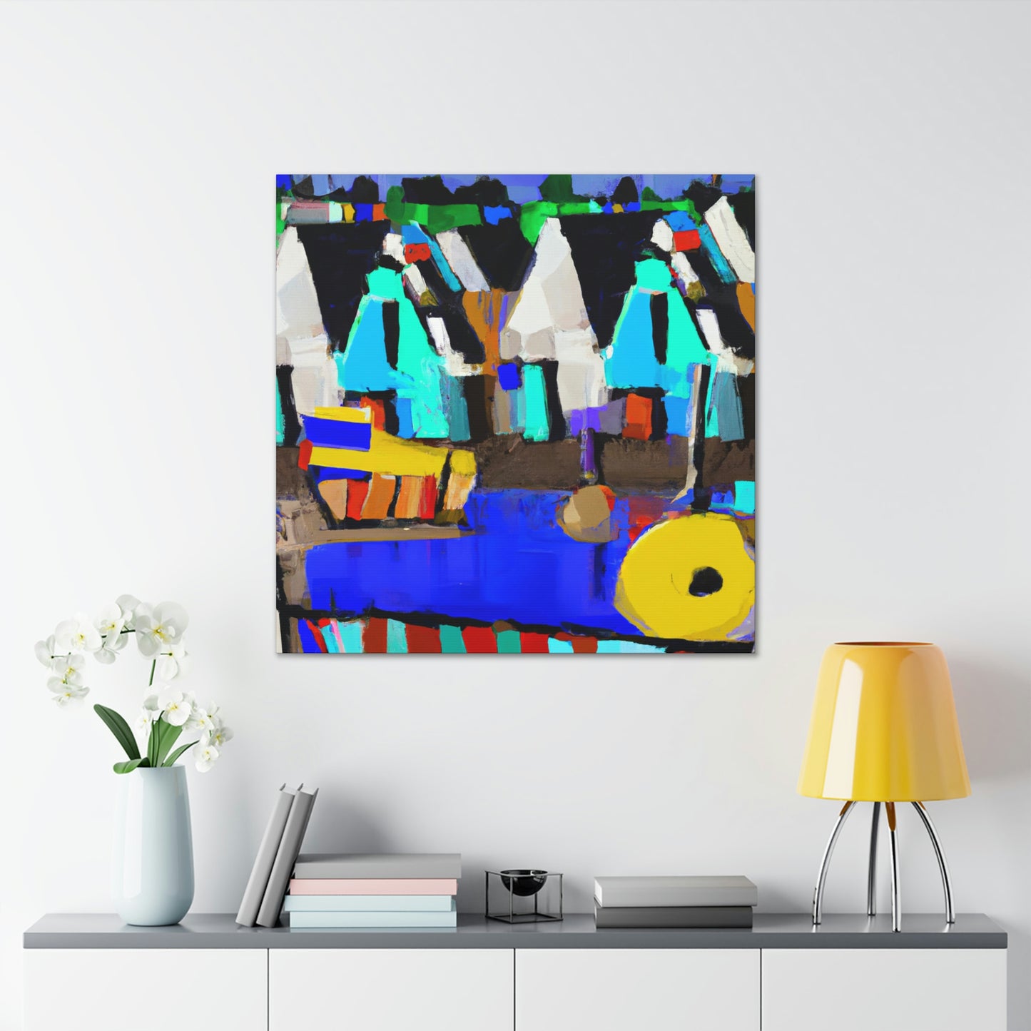 "Beach Cottage Scene" - Canvas