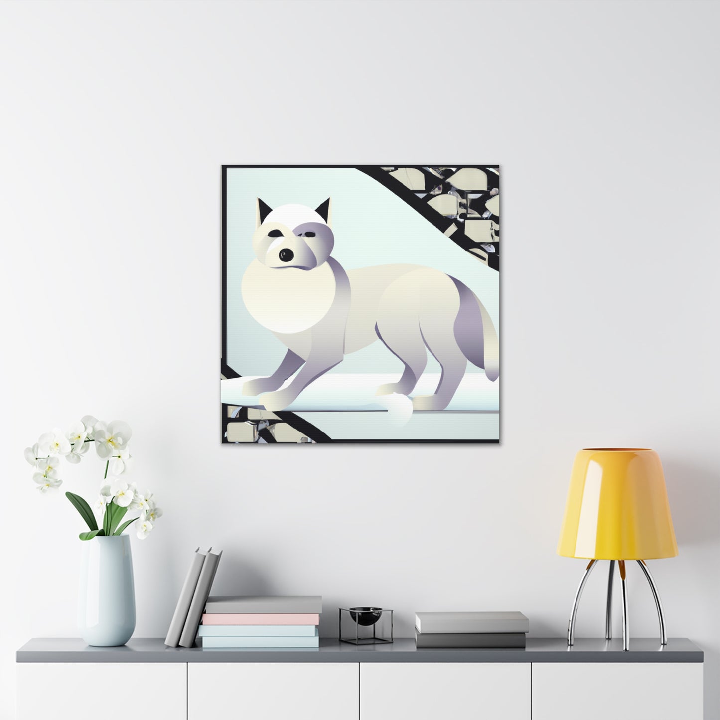 Frosty Art Deco Fox - Canvas