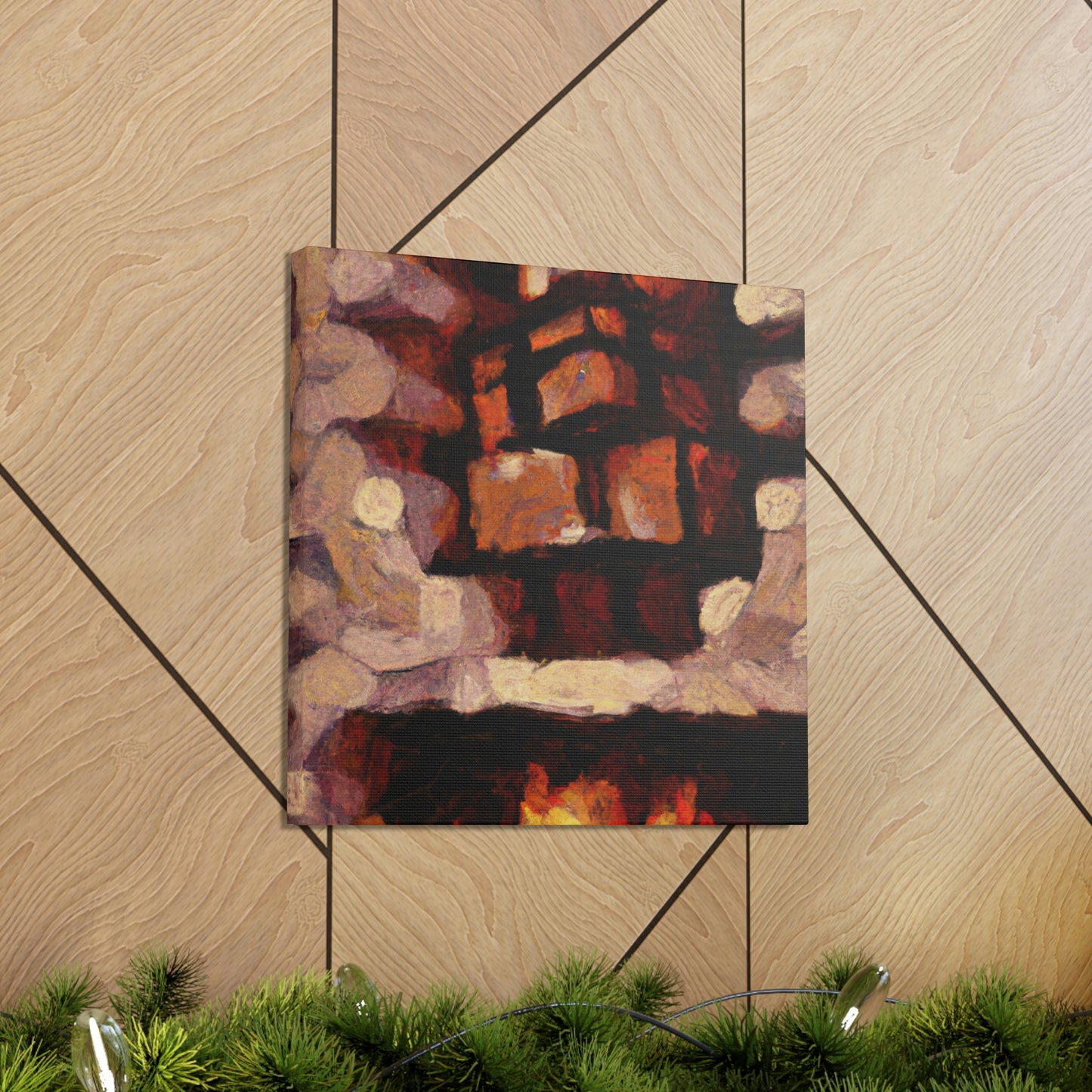 Fiery Hearth Embers - Canvas