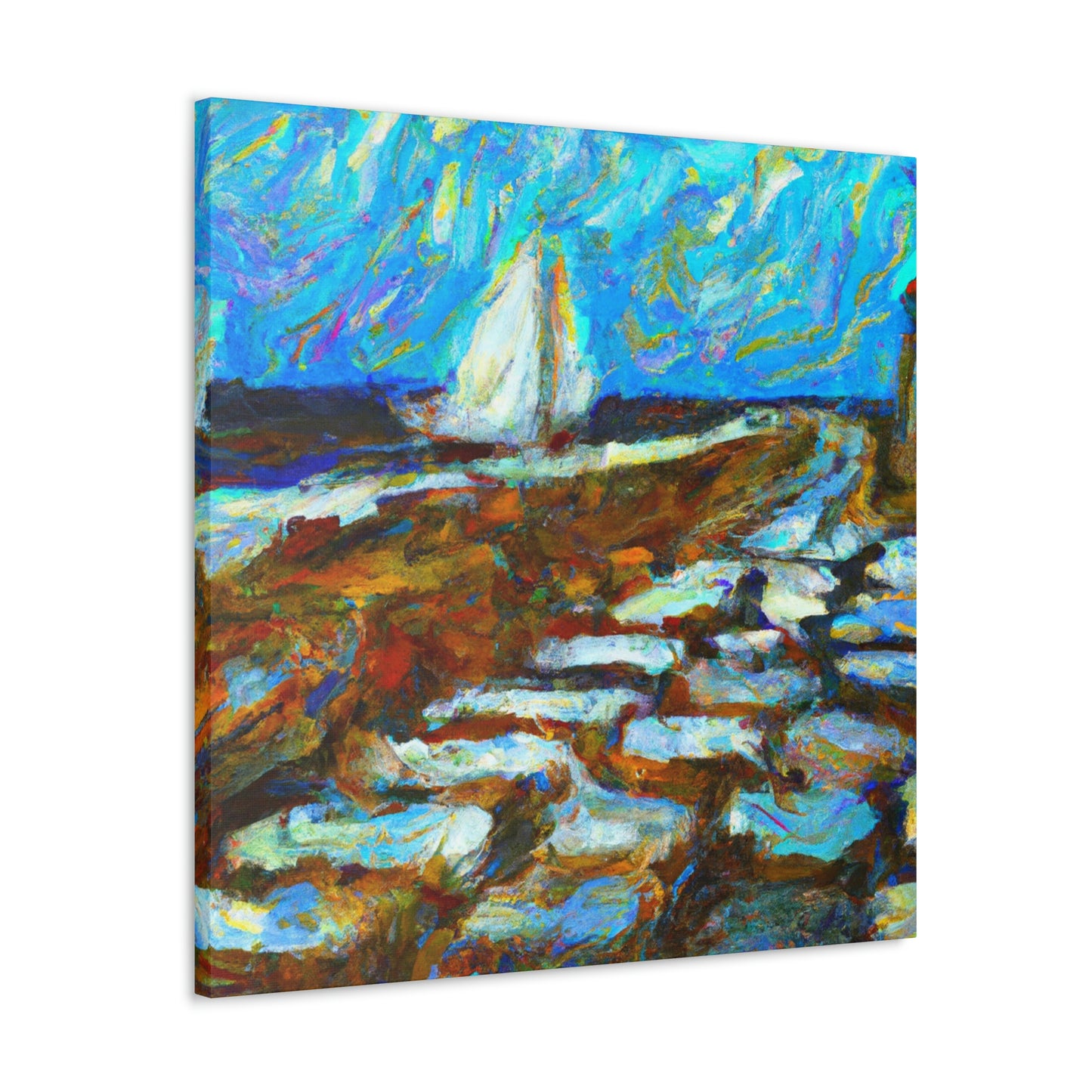 Seawall on the Shore - Canvas