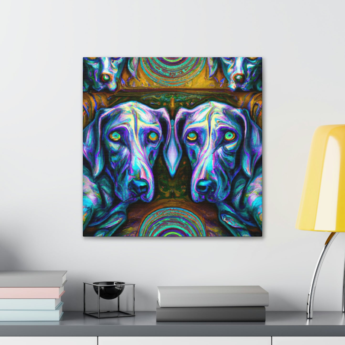 "Weimaraner in Moonlight" - Canvas