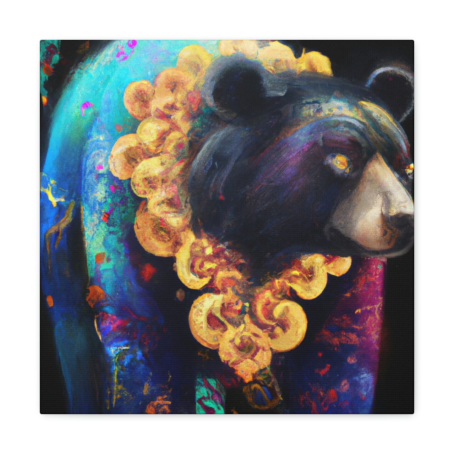 Asiatic Black Bear Gleaming - Canvas