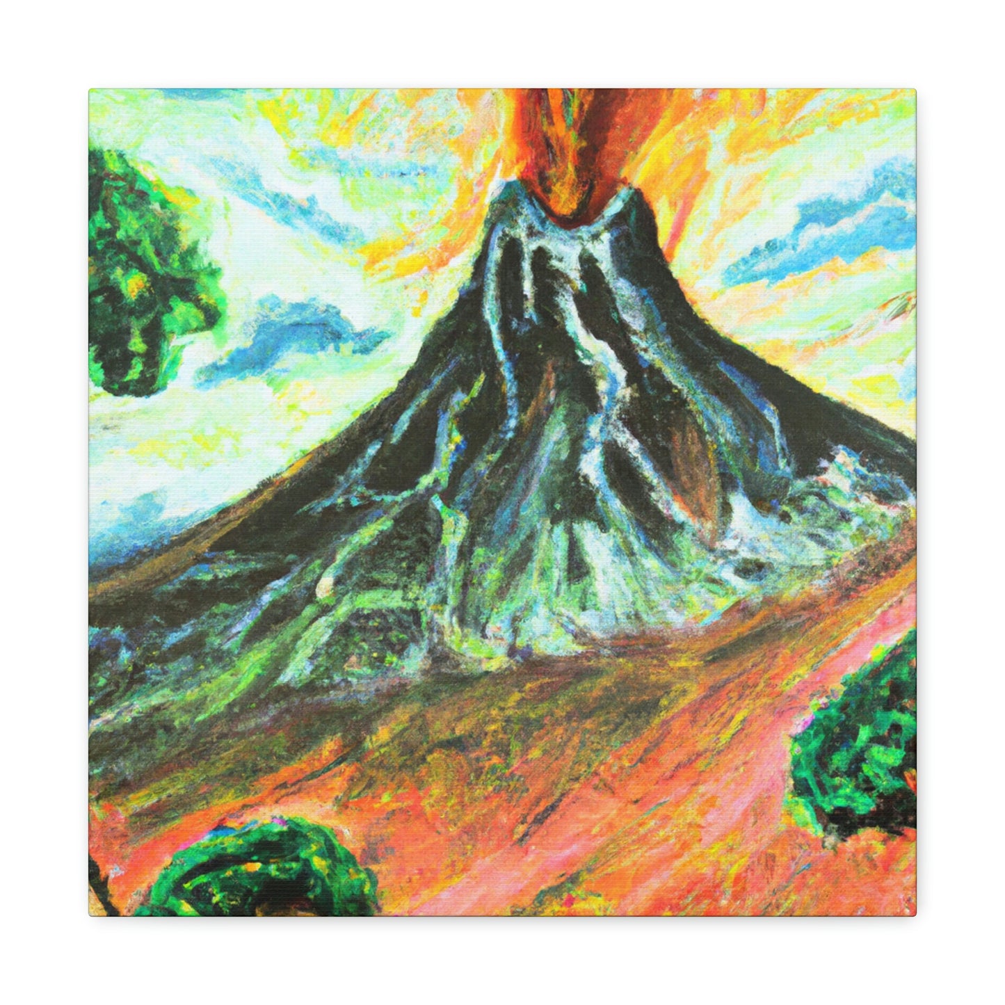 "Volcano Erupts Wildly" - Canvas