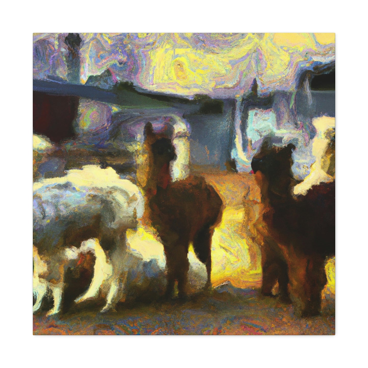 Alpaca Abstract Expressionism - Canvas