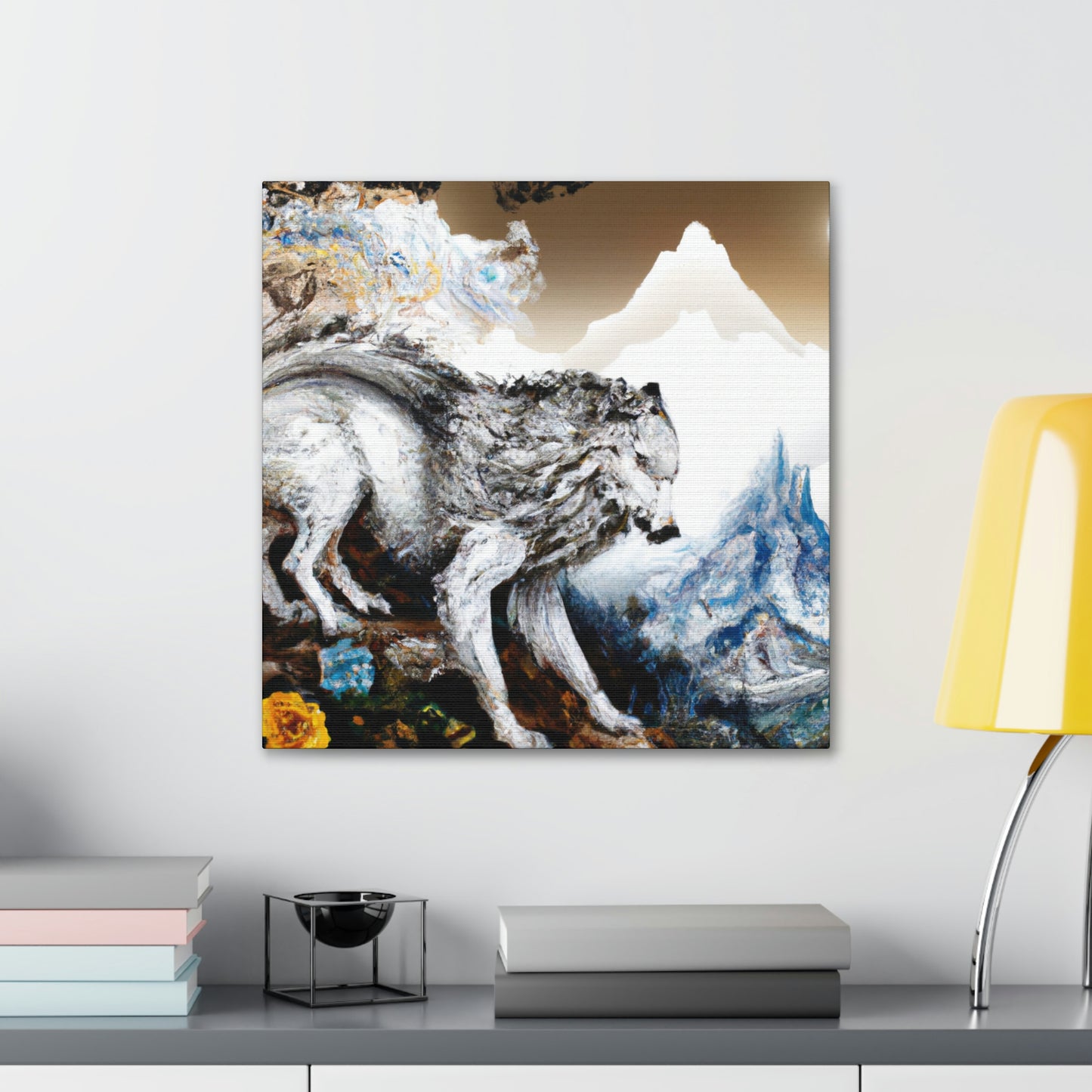 Wolf in Moonlight Glow - Canvas