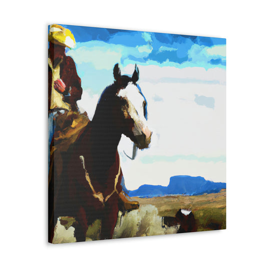 Cowboy on Wild Stallion - Canvas