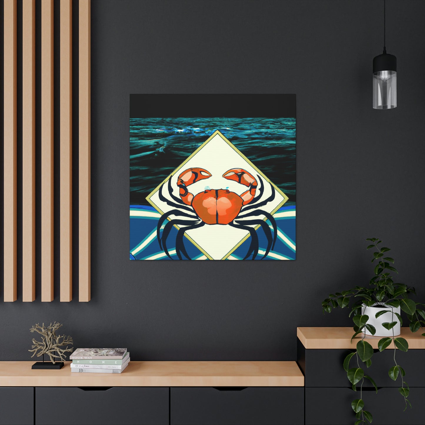 "Crab's Deco Dance" - Canvas