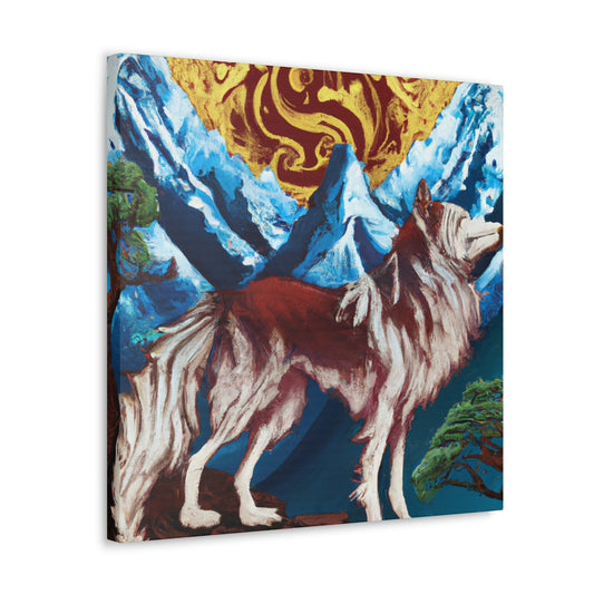 "Wolf in Blossoming Spring" - Canvas