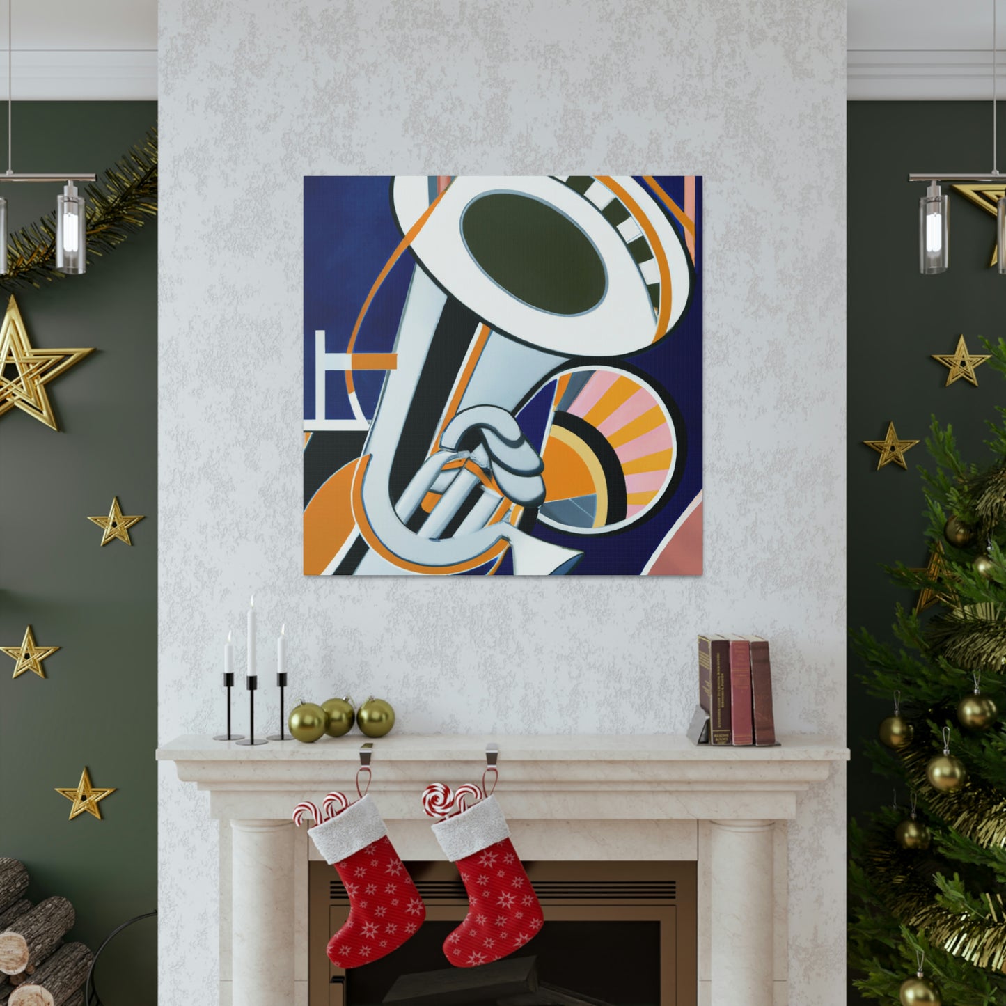 Rising Art Deco Trumpet - Canvas