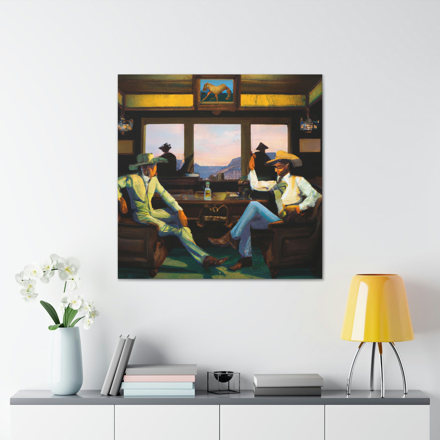 "Glamorous Saloon Scene" - Canvas