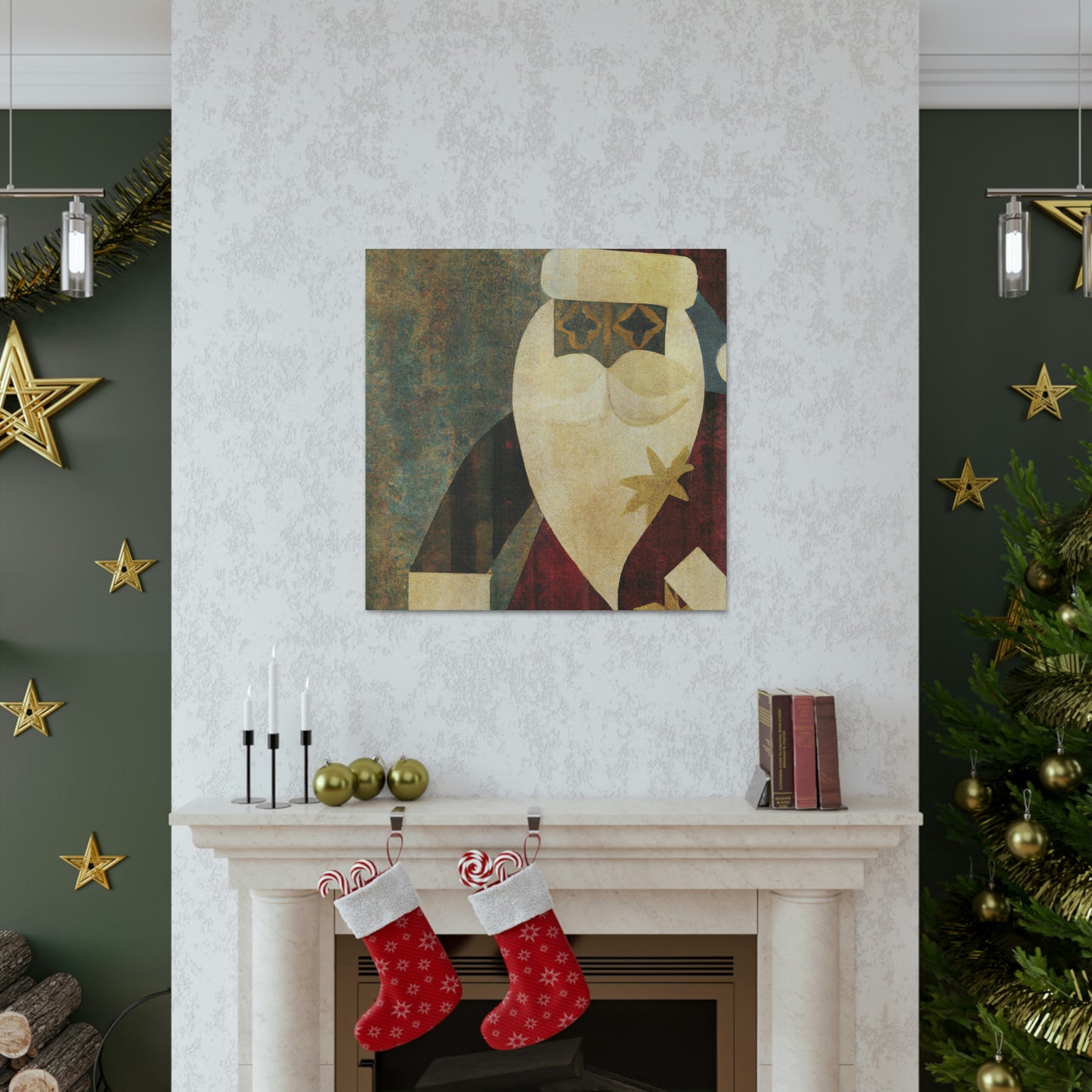 Santa's Art Deco Dream - Canvas