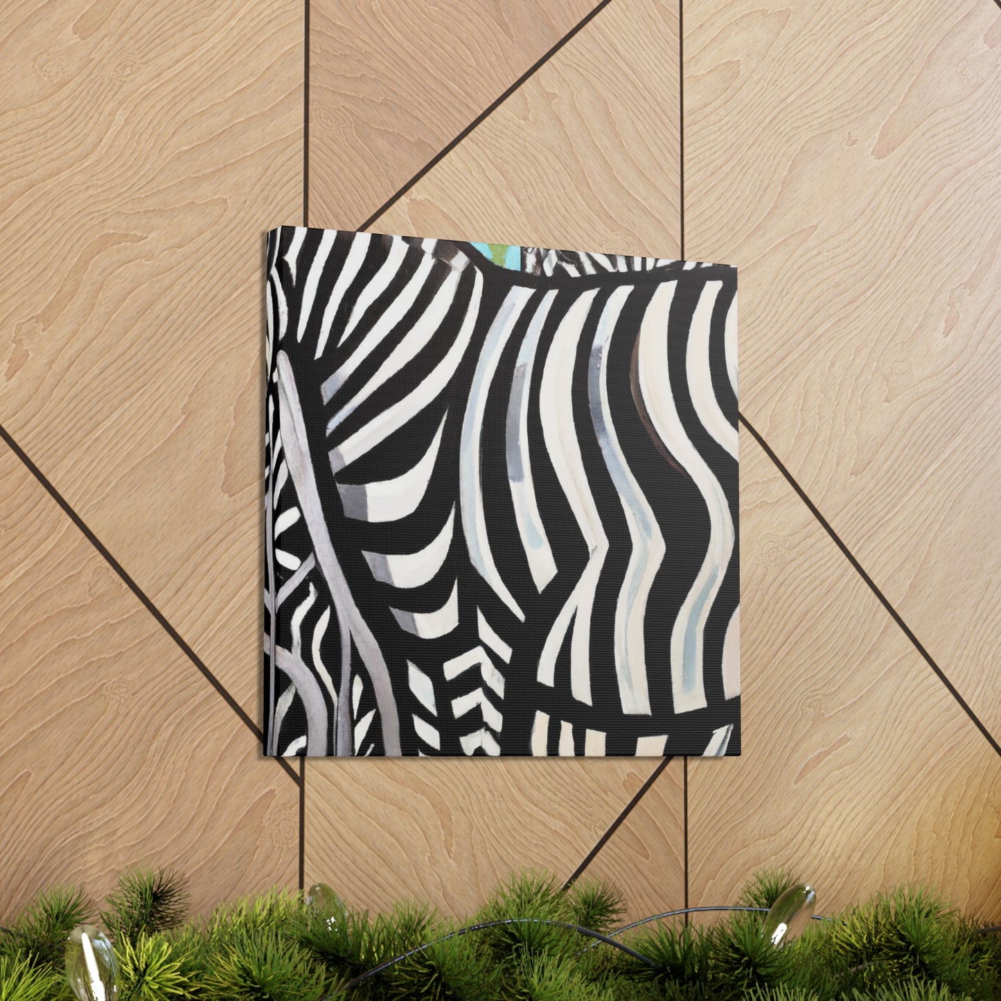 "Zebras Zooming Deco" - Canvas