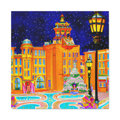 City Square in Moonlight - Canvas