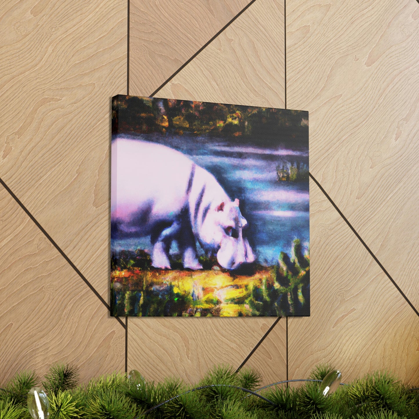 Hippo in Deco Style - Canvas