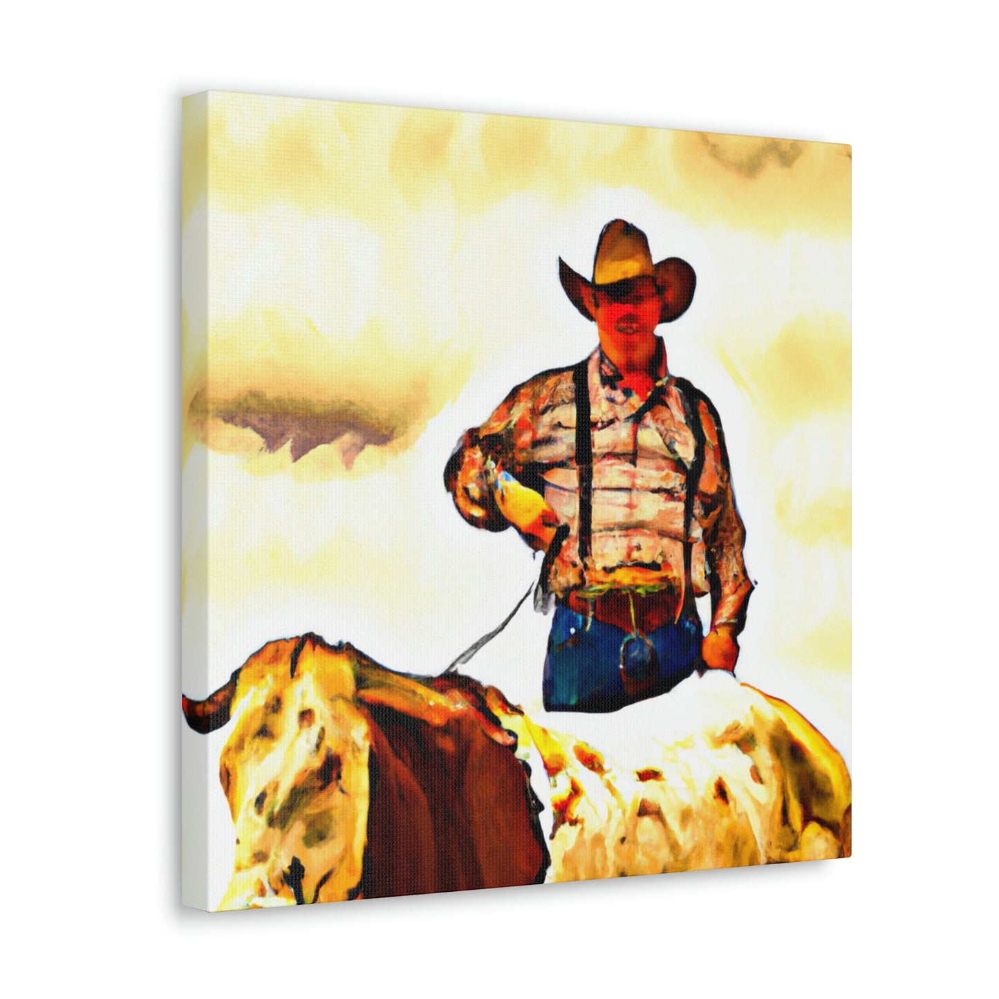 Cowhide's Rustic Charm - Canvas