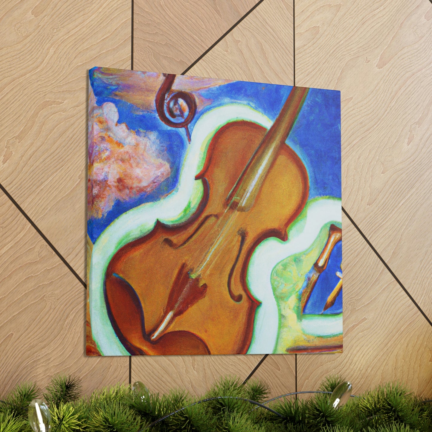 "The Violin's Surreal Flight" - Canvas