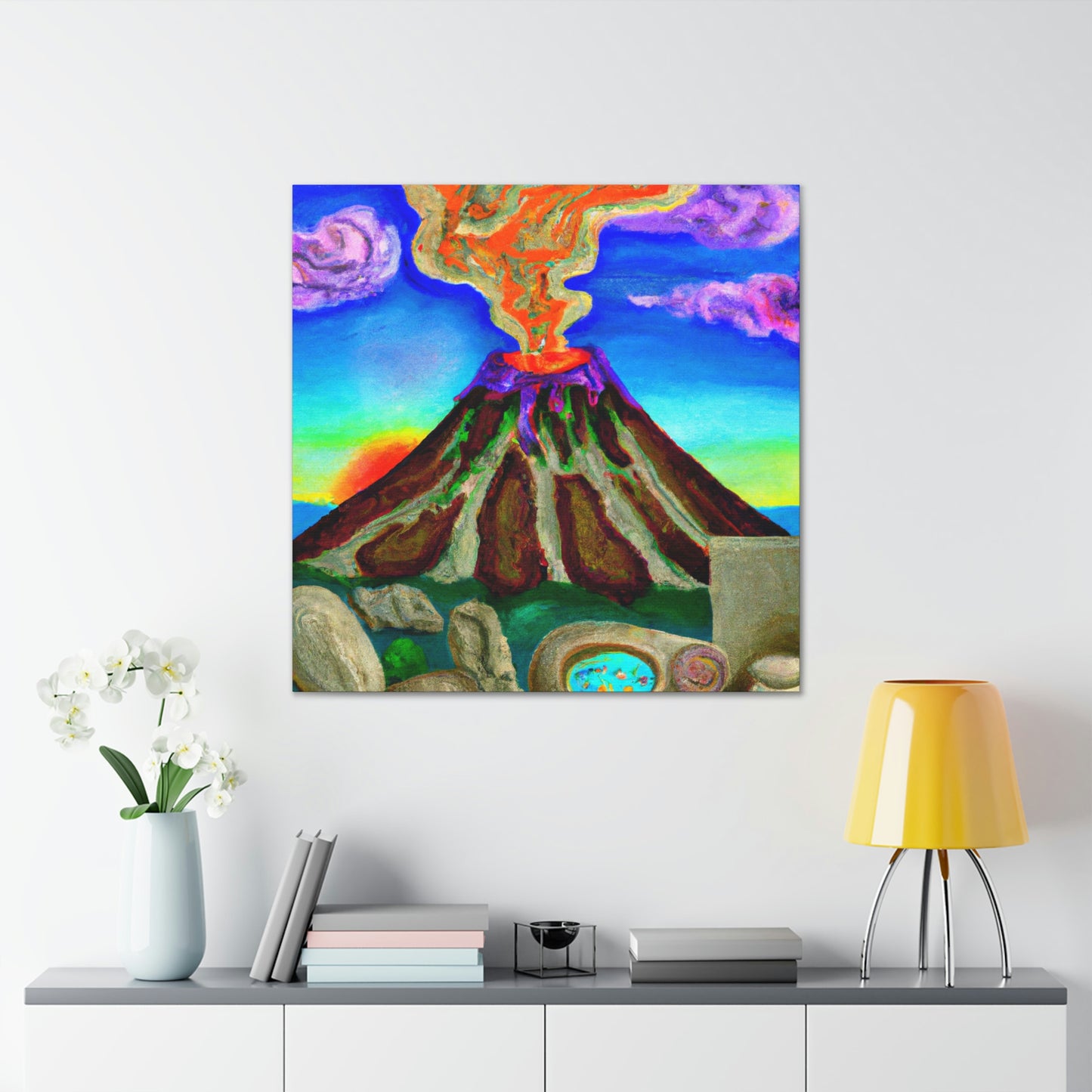 Volcano in the Clouds - Canvas