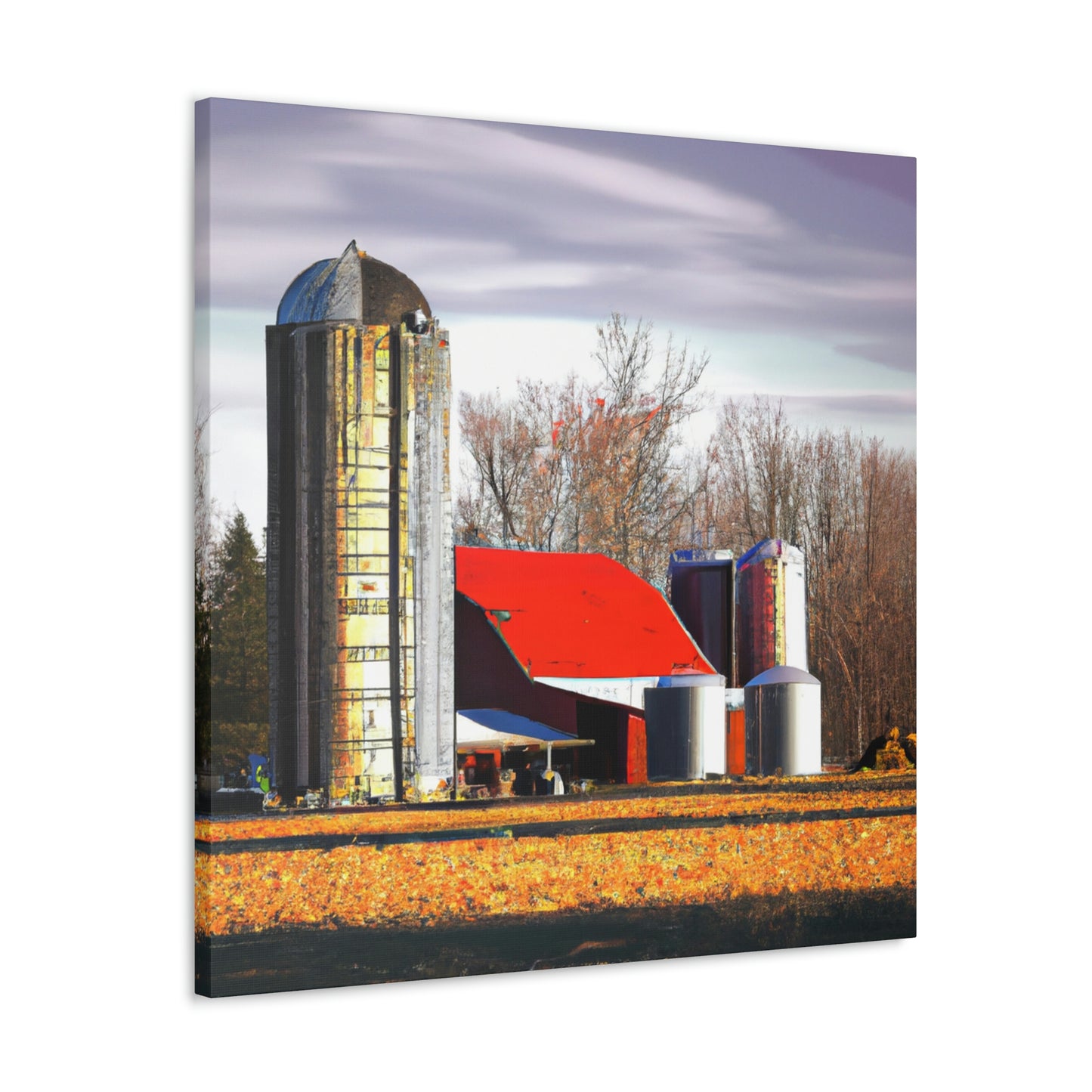 Silo at Sunset Sky - Canvas