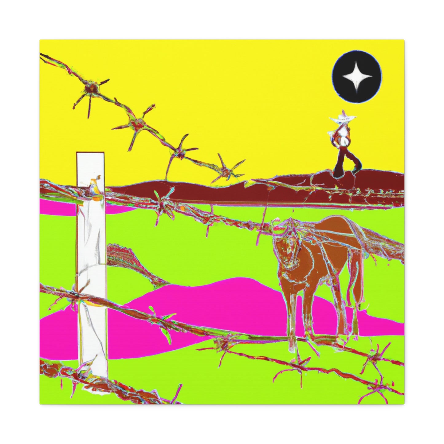 Barbed Wire Snapshot - Canvas