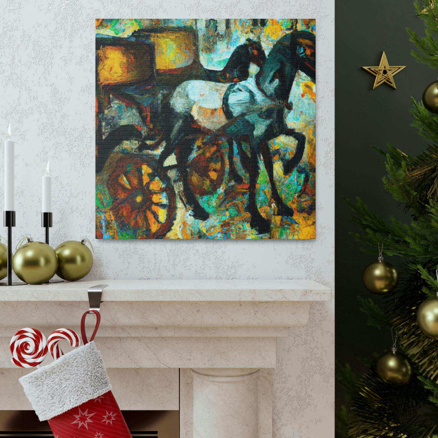 "Horse and Carriage Ride" - Canvas