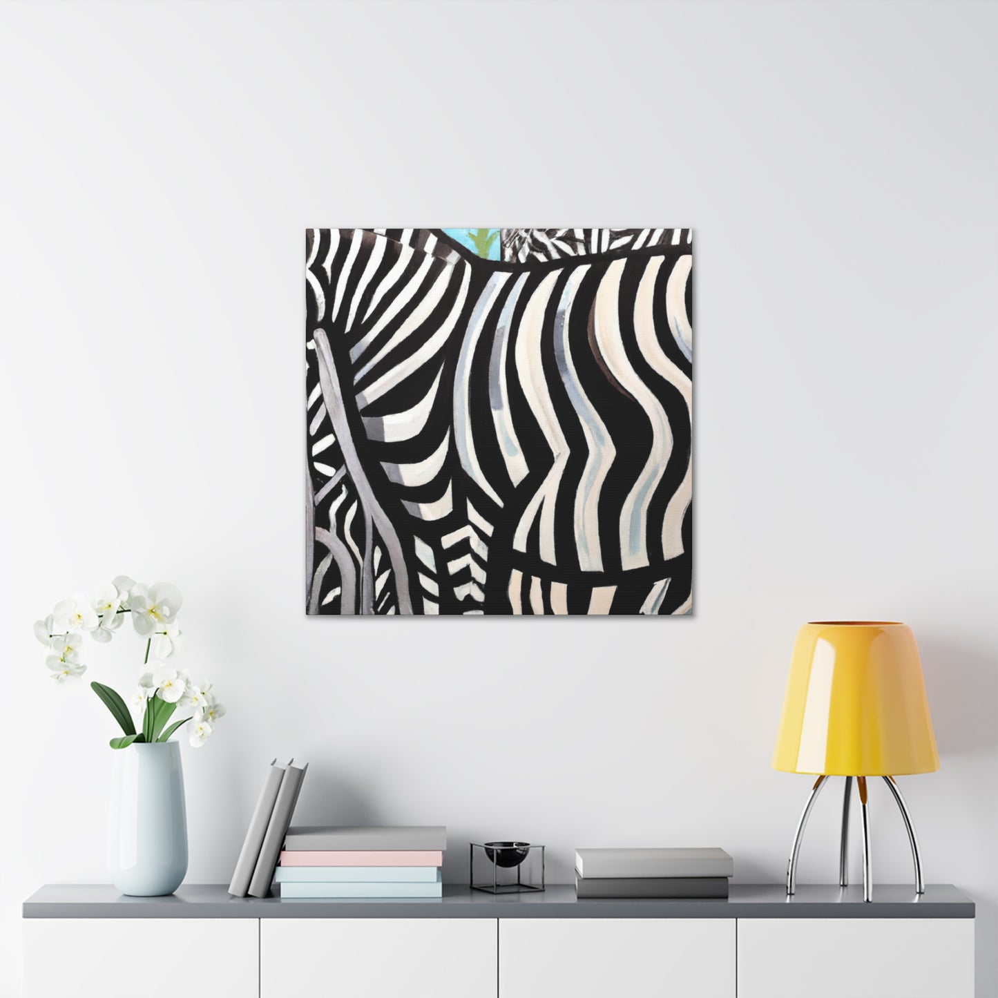 "Zebras Zooming Deco" - Canvas