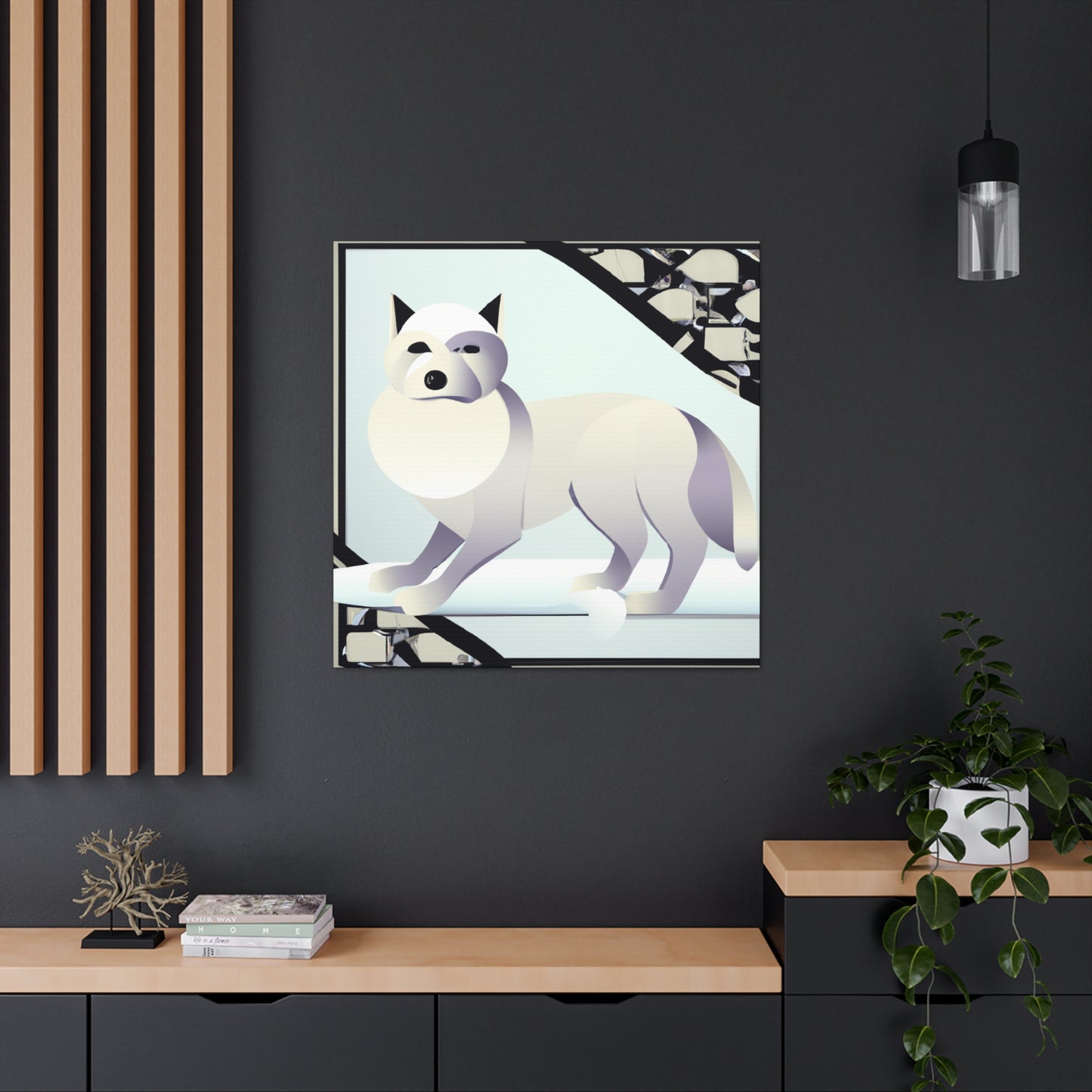 Frosty Art Deco Fox - Canvas