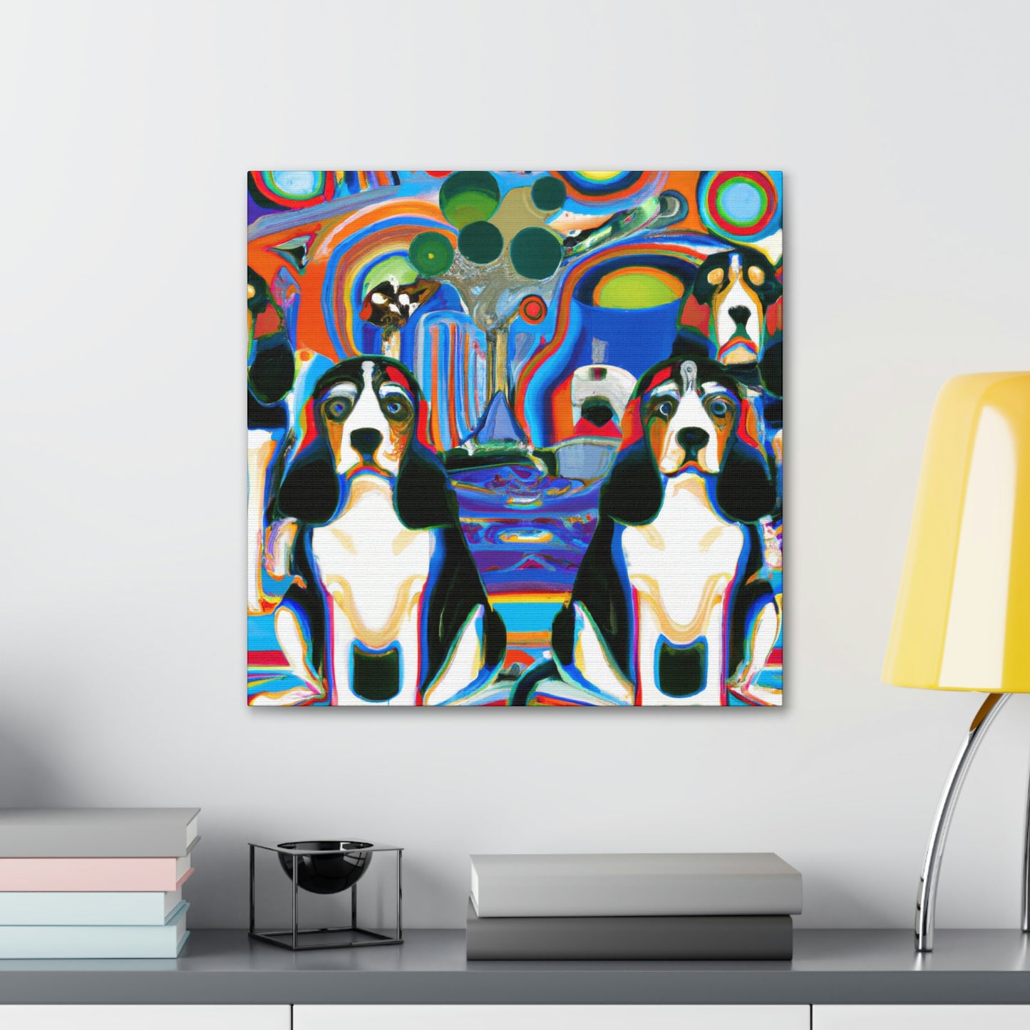 "Beagle in Art Deco" - Canvas