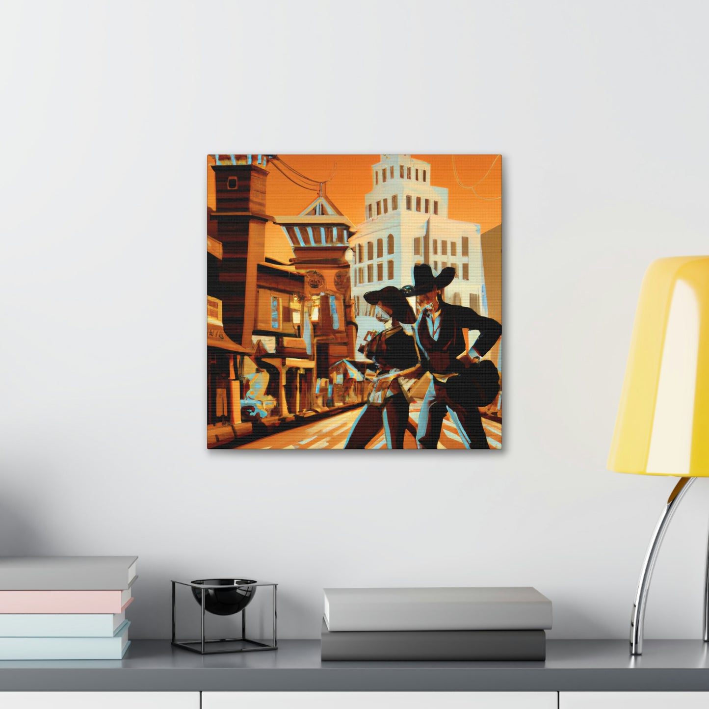 "Old West Glitz City" - Canvas