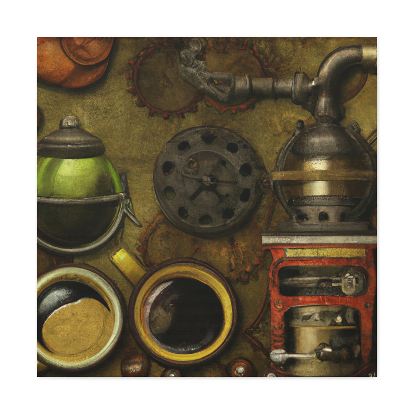 "Brewing delight, Steam-Coffee" - Canvas