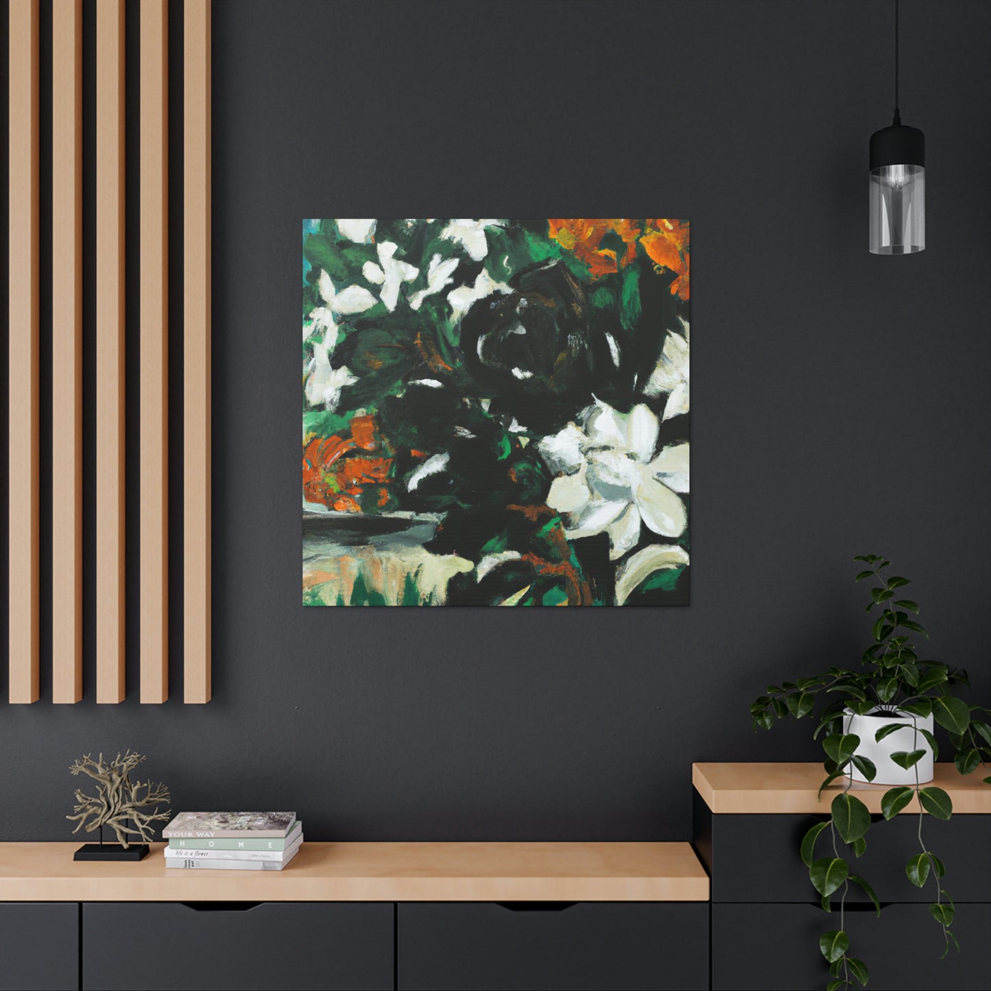 Gardenia's Expressionist Bloom - Canvas