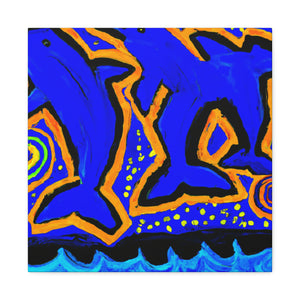 Dolphins in Abstract Forms - Canvas