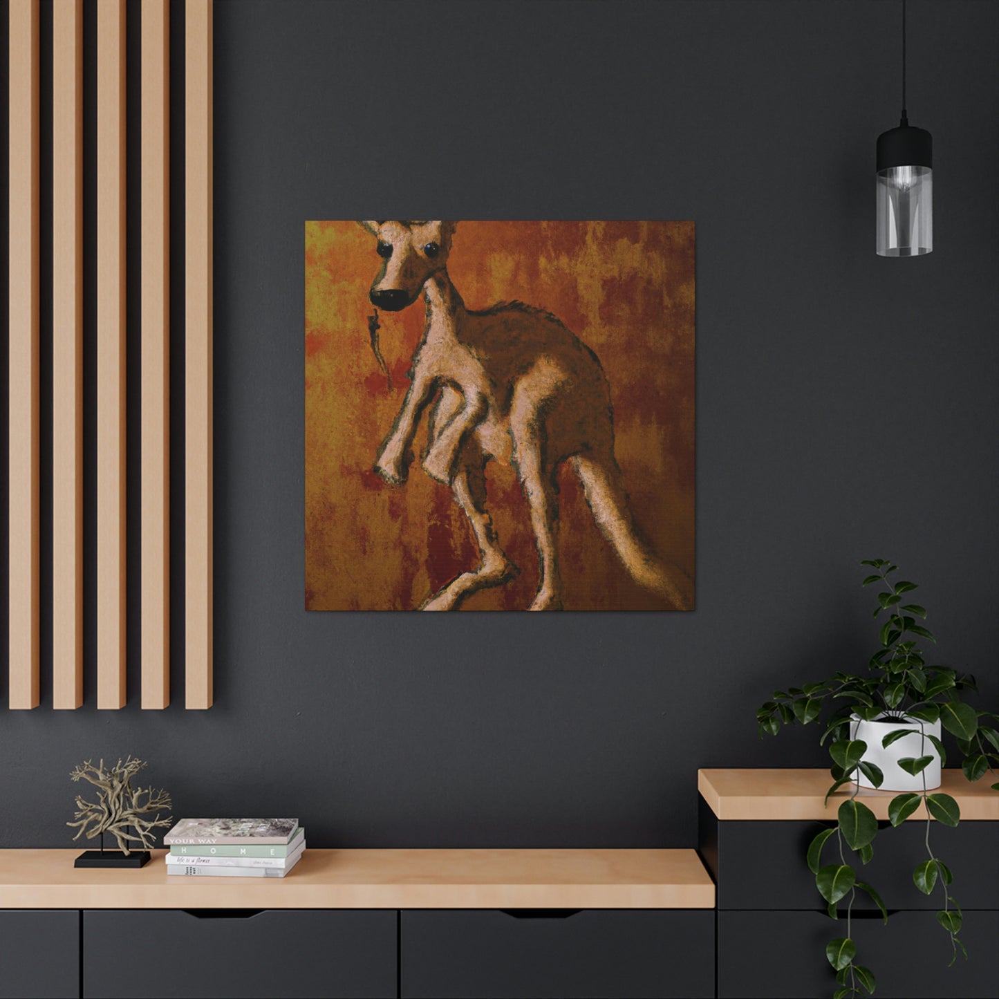 Kangaroo in Moonlight - Canvas