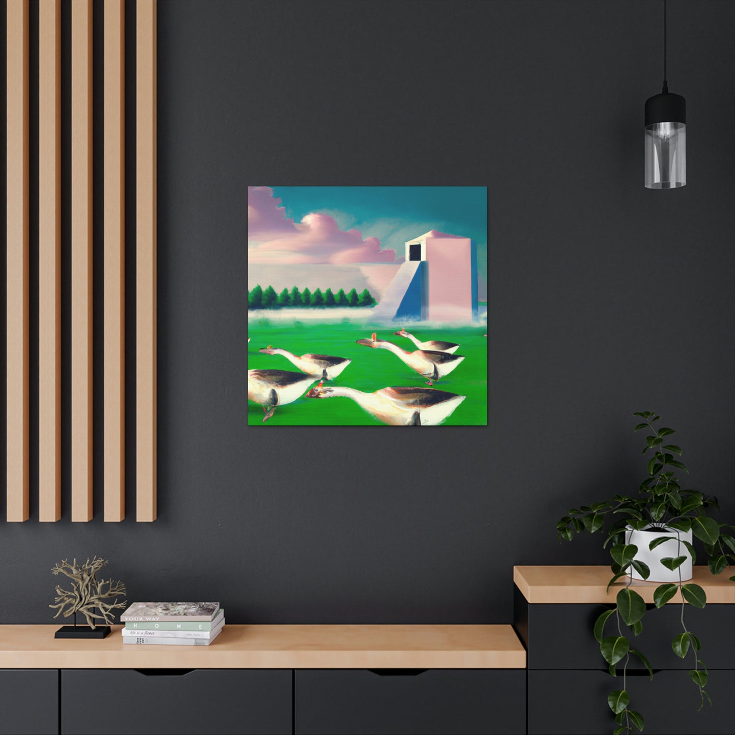 "Geese in the Water" - Canvas