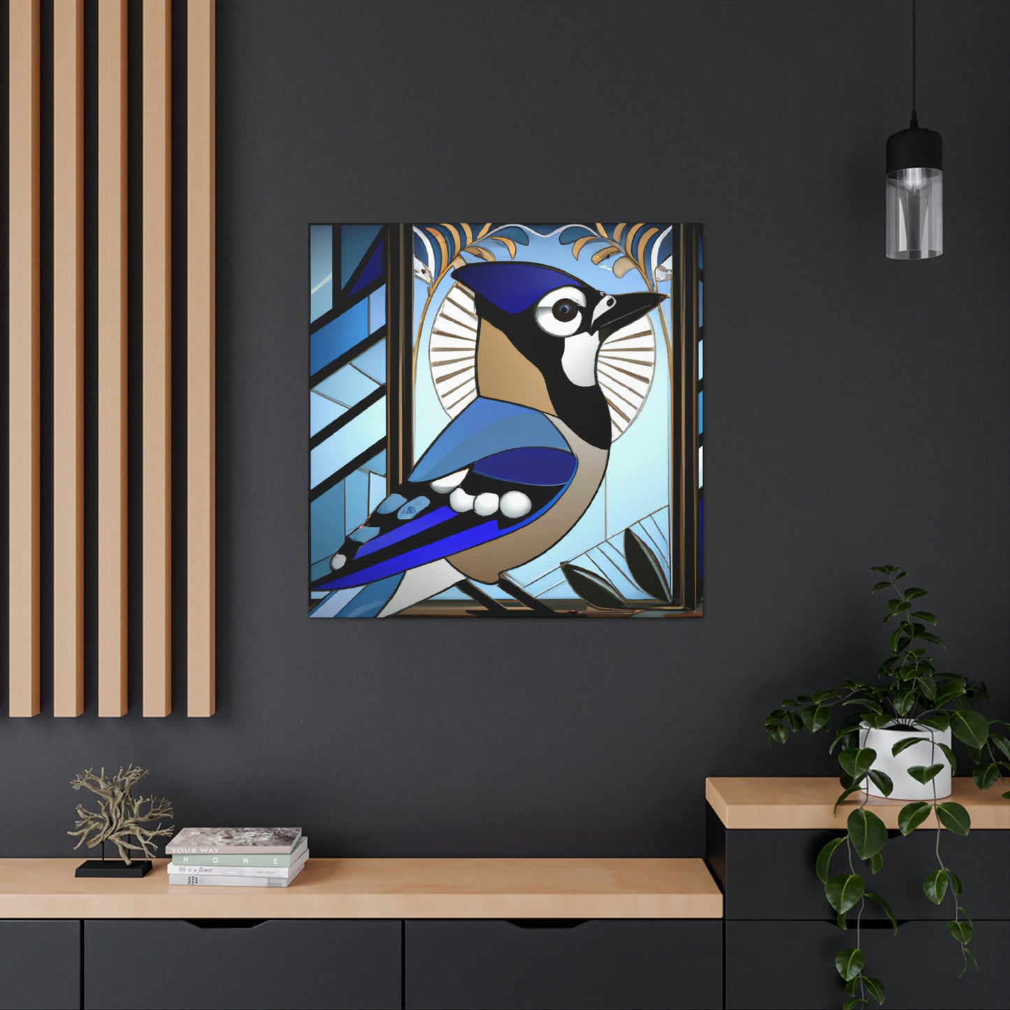 "Midnight Blue Jay Dream" - Canvas