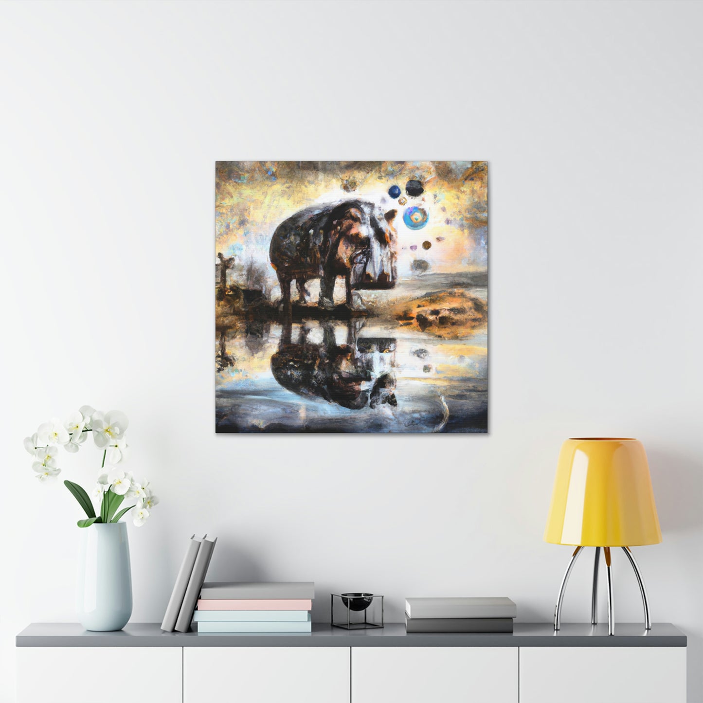 "Hippo in a Baroque" - Canvas