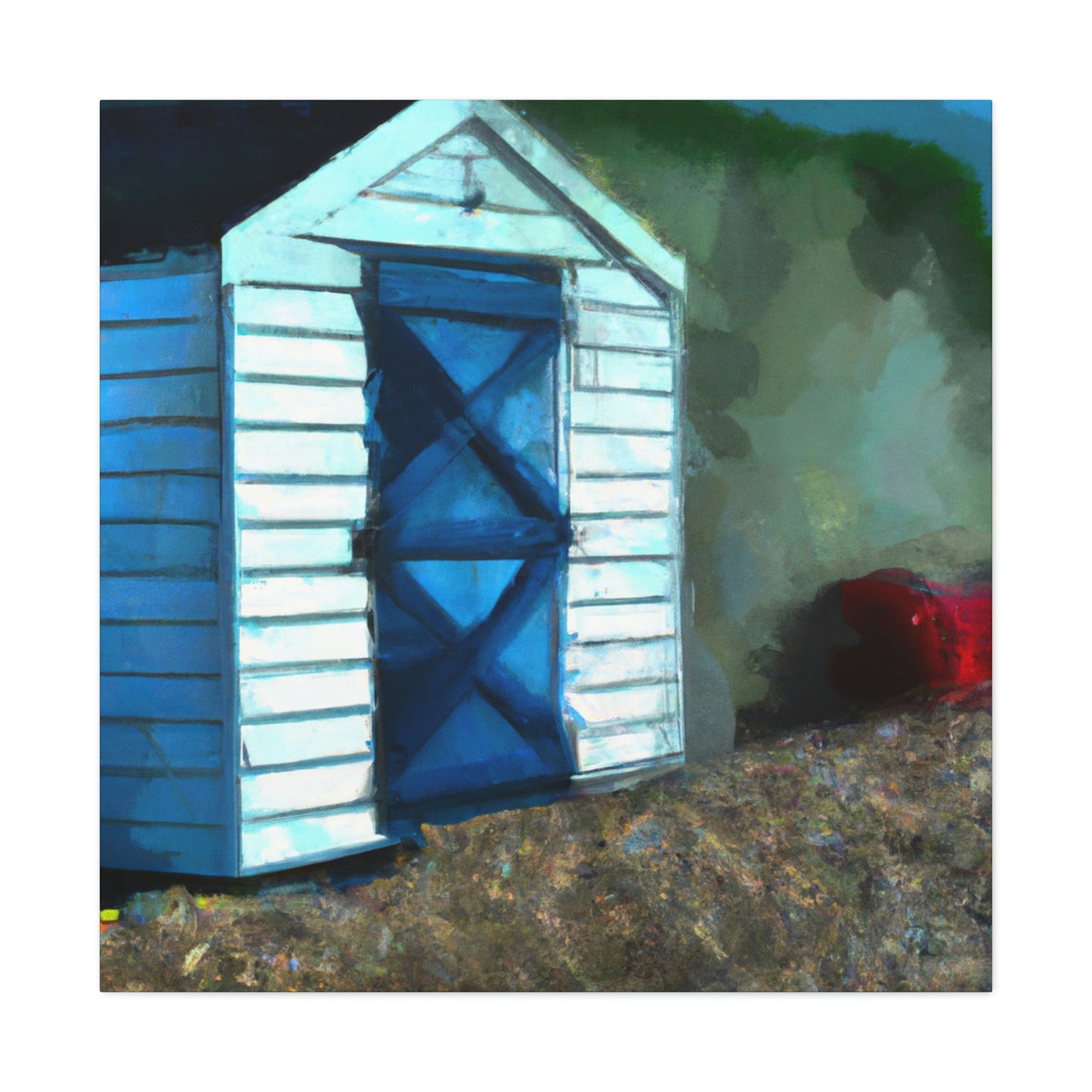 "Beach Hut at Sunrise" - Canvas