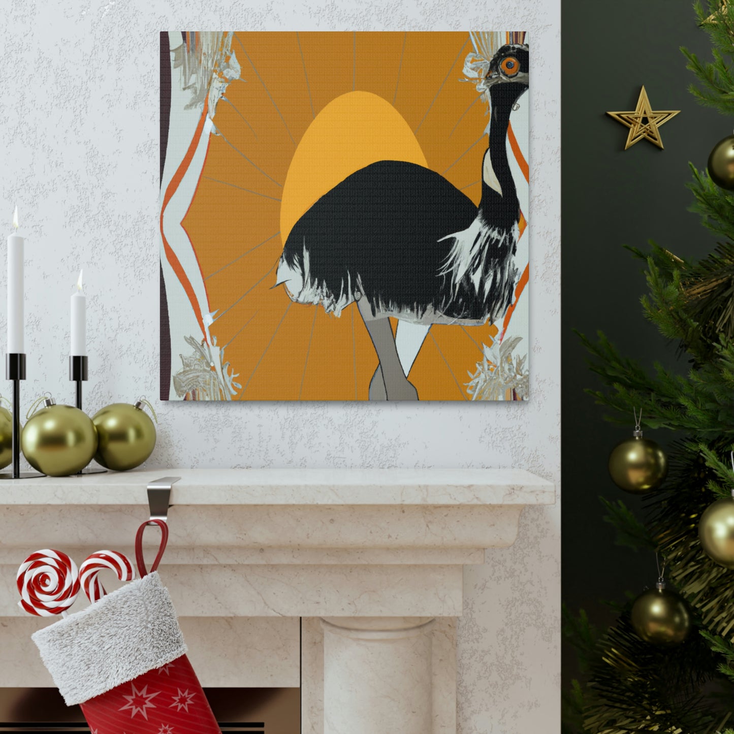 "Emu with Deco Glam" - Canvas