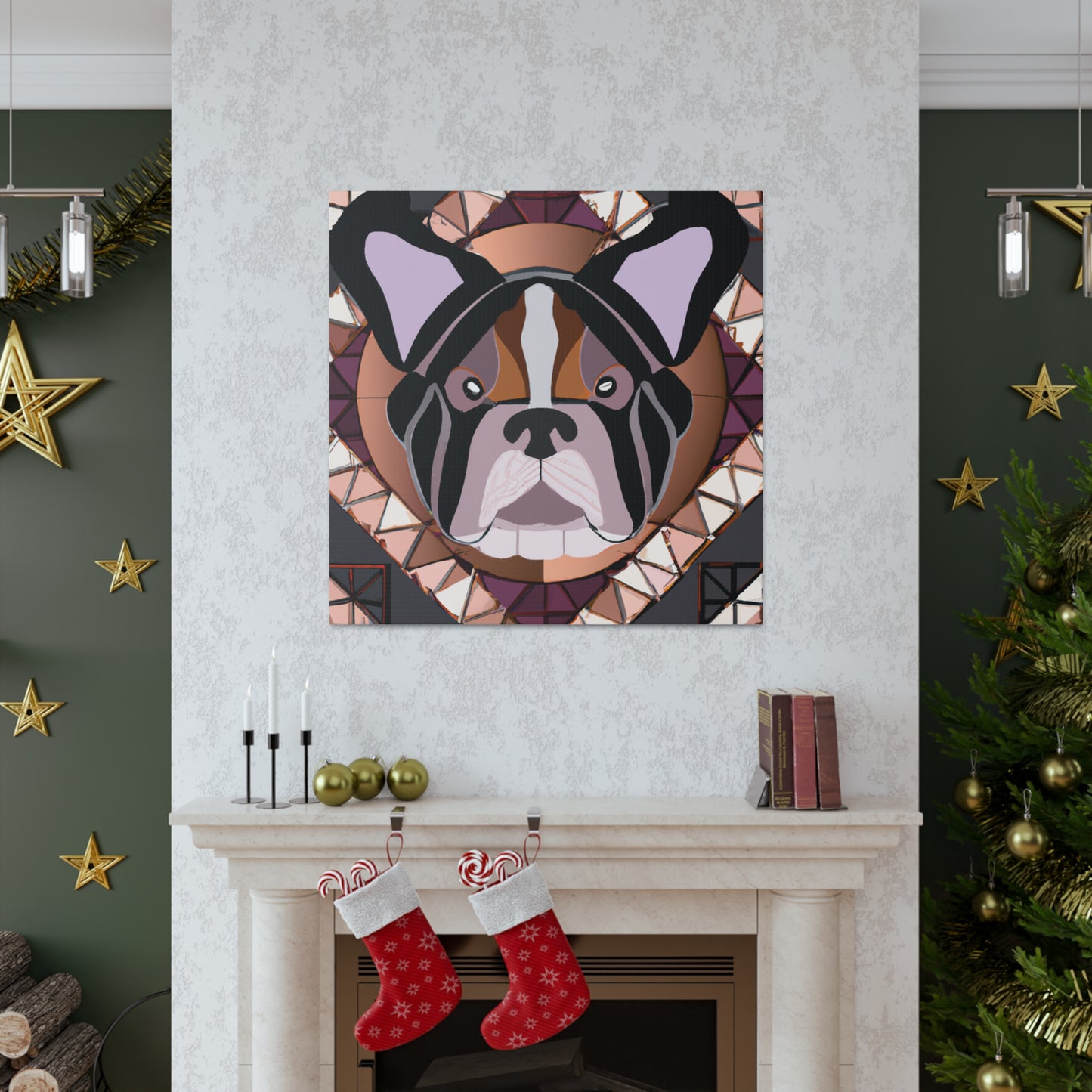 "Bulldog in Art Deco" - Canvas