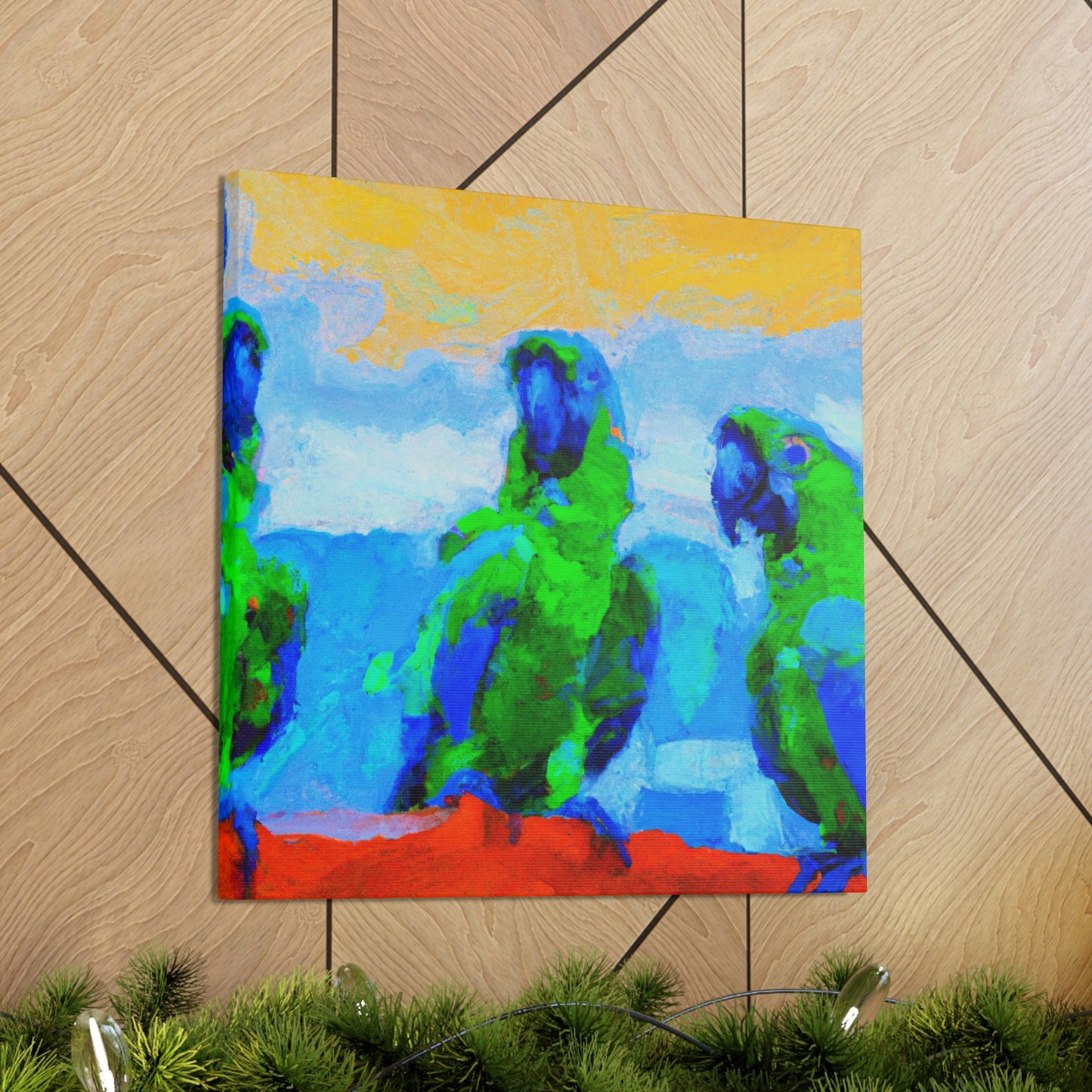 "Parrots Tinged with Passion" - Canvas