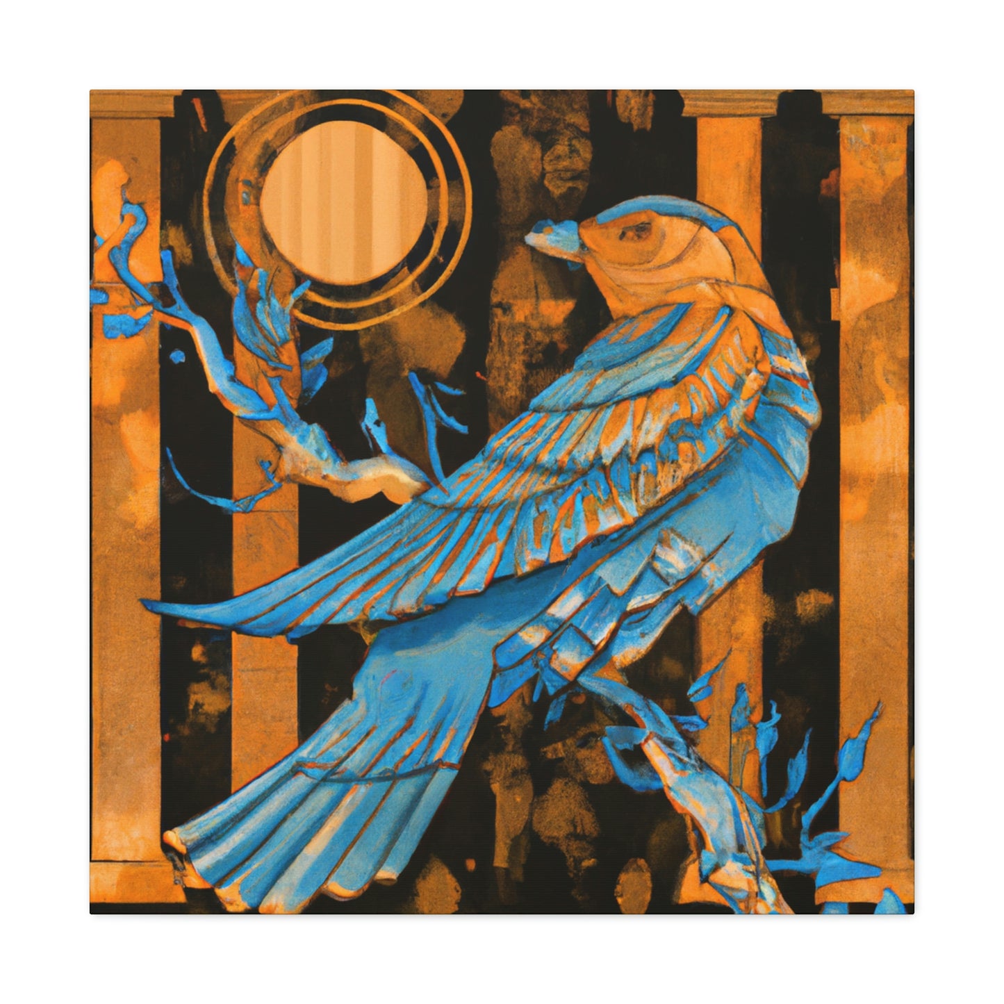 "Bluebird's Art Deco Dream" - Canvas