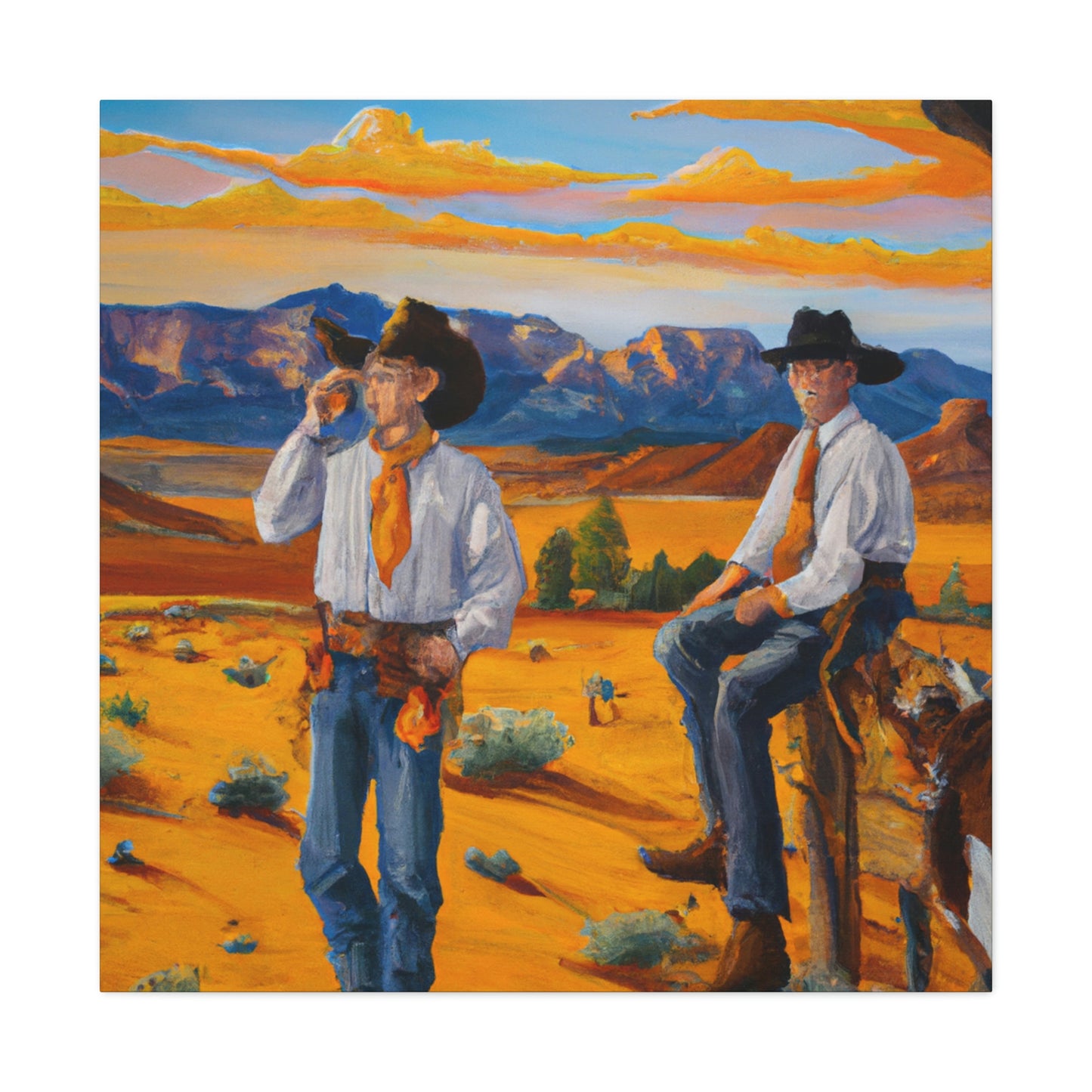 "Gilded Western Vista" - Canvas